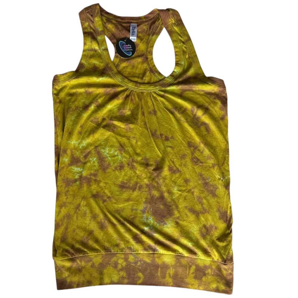 Womens Tank Top Size 2XL Handmade Tie Dye Brown Green Summer Hippie Brand New